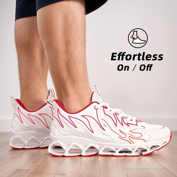 Men's Running Shoes Mesh Runners Fashion Sport Blade Walking Sneakers Z-White - Picture 7 of 7